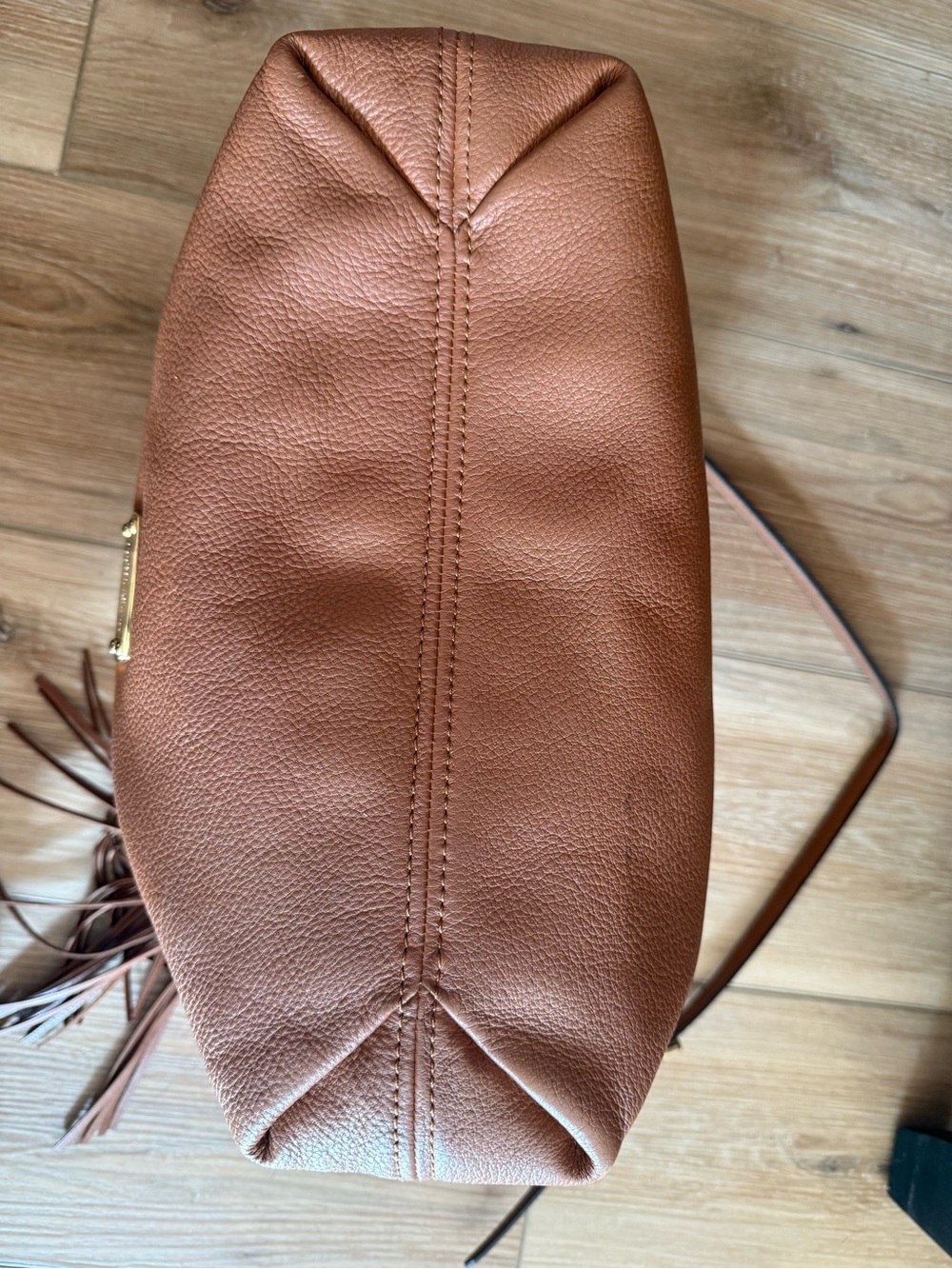Michael Kors Tan Leather Shoulder Hobo with Tassel - Picture 4 of 6